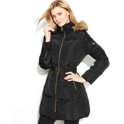 michael kors belted puffer coat|michael kors winter puffer coat.